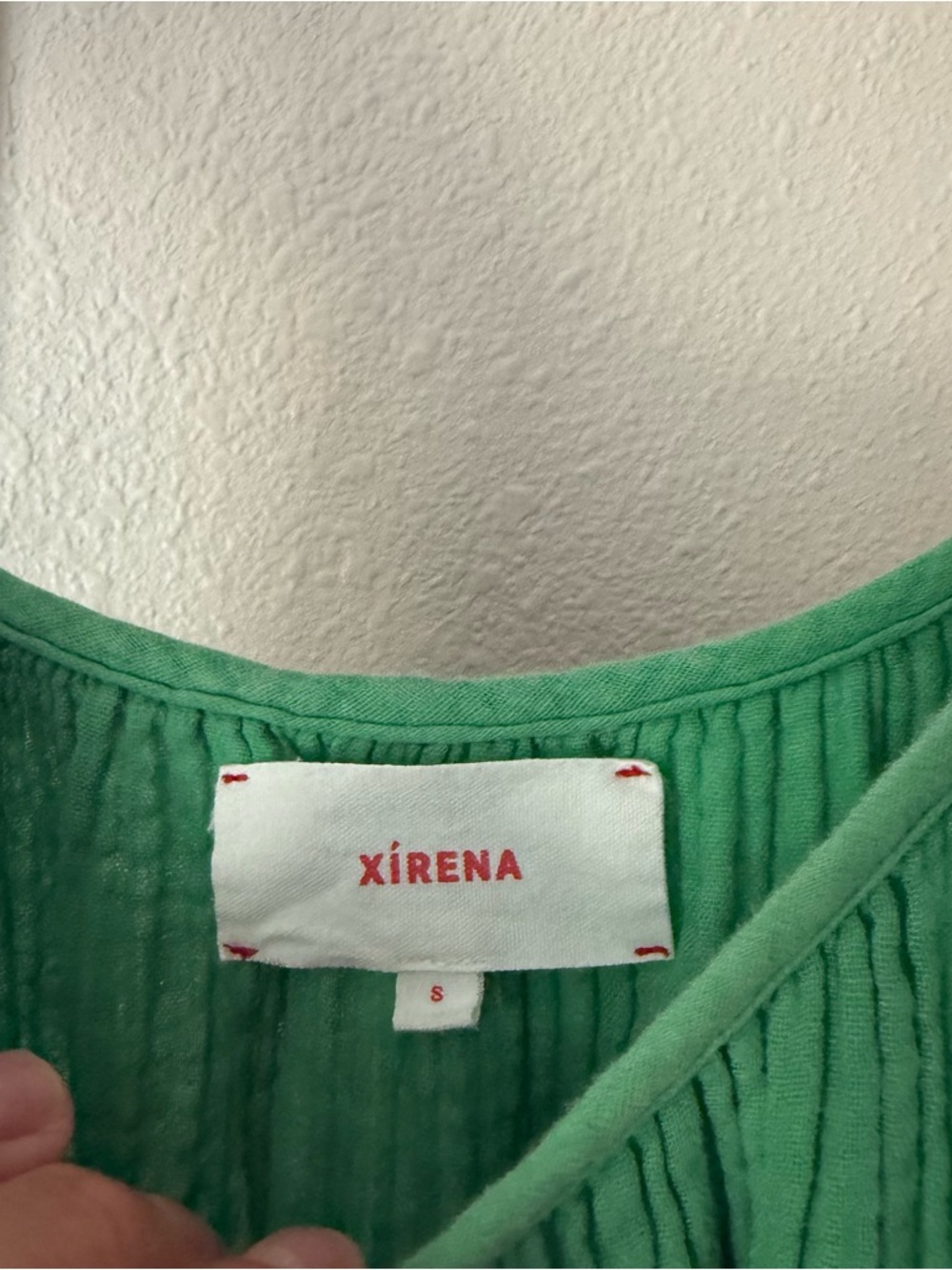 XIRENA Kelly green cotton gauze tiered ruffle‎ sleeveless midi dress - Picture 6 of 7